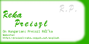 reka preiszl business card